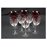 Crystal Wine Glasses - Red Bowls with Twisted Stems