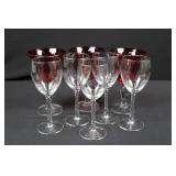 Crystal Wine Glasses - Red Bowls with Twisted Stems