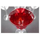 Crystal Wine Glasses - Red Bowls with Twisted Stems