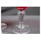 Crystal Wine Glasses - Red Bowls with Twisted Stems