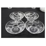 Starburst Crystal Cut-Glass Set - Assorted Glassware with Lidded Dish