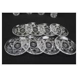 Starburst Crystal Cut-Glass Set - Assorted Glassware with Lidded Dish