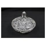 Starburst Crystal Cut-Glass Set - Assorted Glassware with Lidded Dish