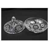 Starburst Crystal Cut-Glass Set - Assorted Glassware with Lidded Dish