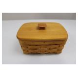 Longaberger Handwoven WoodCrafts Basket with Lid & Plastic Insert Included