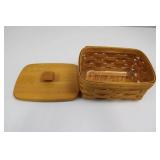 Longaberger Handwoven WoodCrafts Basket with Lid & Plastic Insert Included