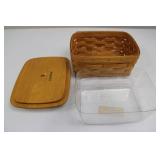 Longaberger Handwoven WoodCrafts Basket with Lid & Plastic Insert Included