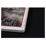 Set of 4 Scenic Ceramic Tile Coasters - Bridge & Church Garden Print