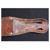 Pair of Antler-Handled Hunting Knives with Leather Sheath