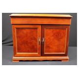 Wood Jewelry Armoire with Mirror - 2 Doors, Velvet Interior, Multiple Drawers