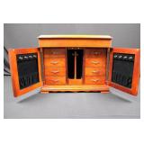 Wood Jewelry Armoire with Mirror - 2 Doors, Velvet Interior, Multiple Drawers