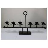 Wrought Iron Rose Candelabra with Ring Top - 6 Rose Candle Holders