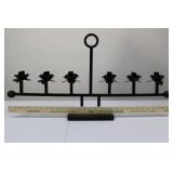 Wrought Iron Rose Candelabra with Ring Top - 6 Rose Candle Holders