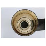 Three-Arm Wrought Iron Candelabra with Amber Glass Shades