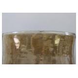 Three-Arm Wrought Iron Candelabra with Amber Glass Shades