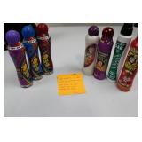 Black Bingo Tote Bag - Front Pockets with Assorted Spray Ink Bottles