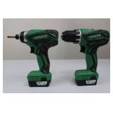 Hitachi DS10DFL2 & WH10DFL2 10.8V Cordless Drills (Lot of 2)