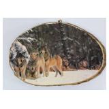 Wolf Pack Wood Slice Plaque - Rocky Mountain National Park, CO - 15 in Diameter