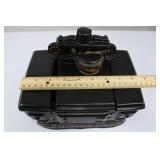 Ceramic Black Decorative Stove with Floral Base and Lid