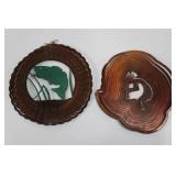 Copper Nested Round Wall Plaques - Animal Silhouettes (Lot of 2)
