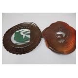 Copper Nested Round Wall Plaques - Animal Silhouettes (Lot of 2)