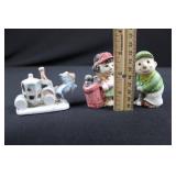 Giftcraft 3-Piece Porcelain Figurine Set - Train Engine & Couple, Made in Taiwan