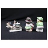Giftcraft 3-Piece Porcelain Figurine Set - Train Engine & Couple, Made in Taiwan