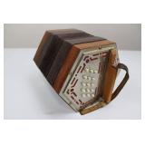 Button Accordion - Vintage Italian-Made, Wood Bellows