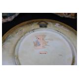 Angel Figurines (Pair) with Pedestal Plate - 8.5 in tall, 5.5 in wide