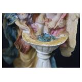 Angel Figurines (Pair) with Pedestal Plate - 8.5 in tall, 5.5 in wide