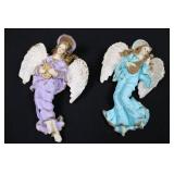 Angel Figurines (Lot of 4) - 4-5 in Pastel Resin Hanging Ornaments