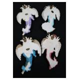 Angel Figurines (Lot of 4) - 4-5 in Pastel Resin Hanging Ornaments