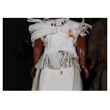 4-Piece Native American Fringe Dolls - Beaded Cloth Outfits, Made in Japan