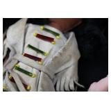 4-Piece Native American Fringe Dolls - Beaded Cloth Outfits, Made in Japan