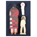 Skookum Indian Dolls (H. H. Tammen Co.) Lot of 3 - Vintage Native Figurines
