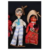 Mexican Folk Art Marionette Puppets - Puerto Vallarta (Lot of 4)