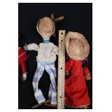 Mexican Folk Art Marionette Puppets - Puerto Vallarta (Lot of 4)