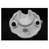 Owl Figurine Ceramic Sculpture - Brown & White, Made in Taiwan