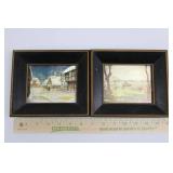 Vintage Foil Art Miniature Framed Pictures - Set of 4