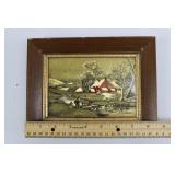 Vintage Foil Art Miniature Framed Pictures - Set of 4