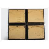 Vintage Foil Art Miniature Framed Pictures - Set of 4