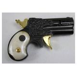 Vintage 1950s Floral Tapestry Purse - Derringer Lighter, Wooden Pipe, Indian Head Match Safe