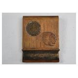 Vintage 1950s Floral Tapestry Purse - Derringer Lighter, Wooden Pipe, Indian Head Match Safe