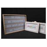 Holiday Home Be Kind Be Thoughtful Be Thankful Wall Decor Set - 3 Framed Signs