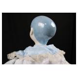 Porcelain Clown Doll - Blue Satin Dress with Lace Trim
