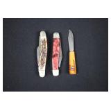 Three-Piece Folding Pocket Knife Set - Inlaid Handles