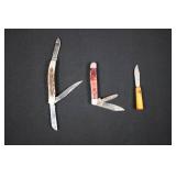 Three-Piece Folding Pocket Knife Set - Inlaid Handles