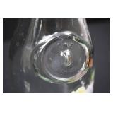 Hand-Painted Floral Glass Decanter with 2 Rose Wine Glasses