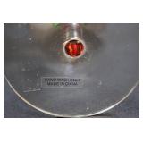 Glass Goblets - Pair With Gold-Tone Stems & Colored Inlays