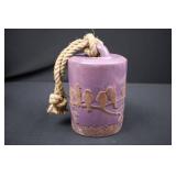 Wind Chime - Purple Ceramic with Bird Motif and Jute Rope Hanger